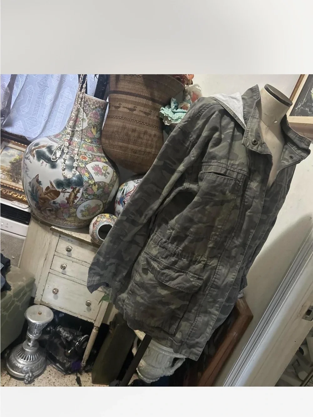 Universal Thread Men's Camo Military Field Jacket - Olive Green